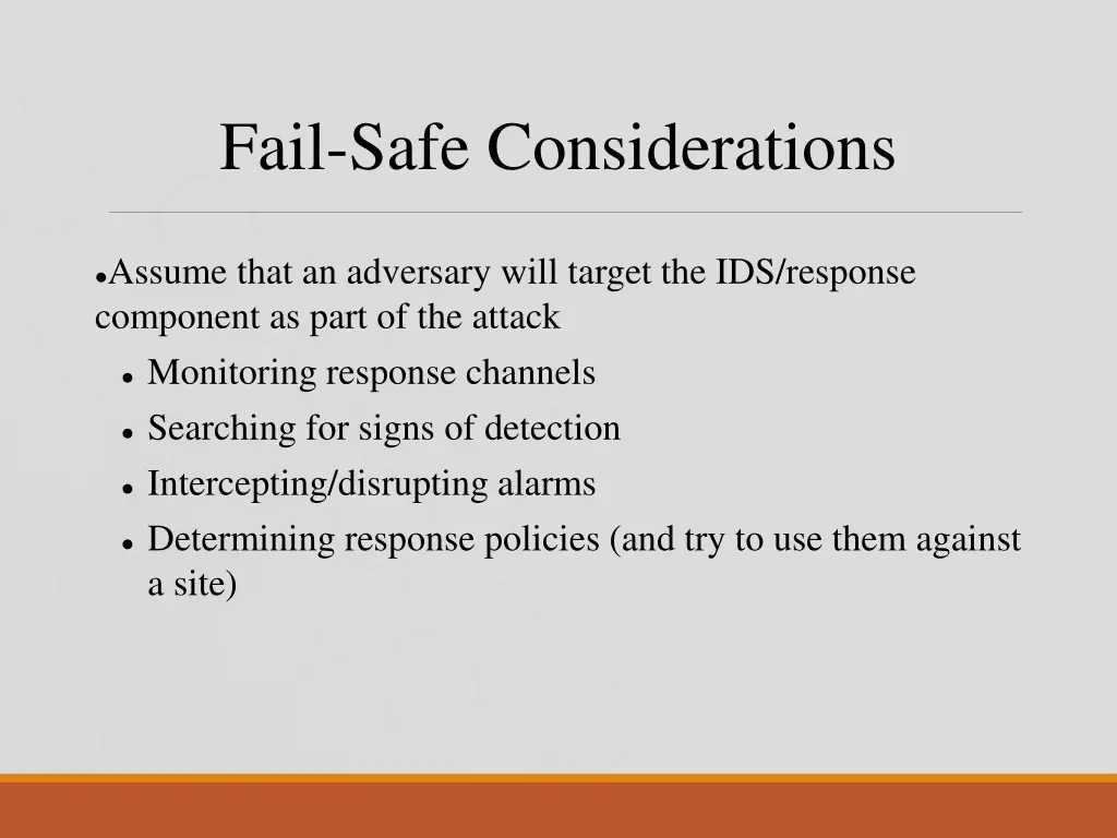 fail safe considerations