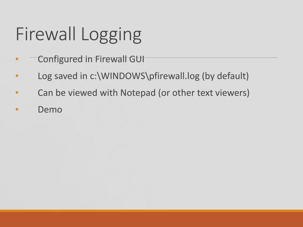 firewall logging