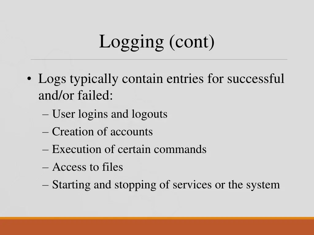 logging cont