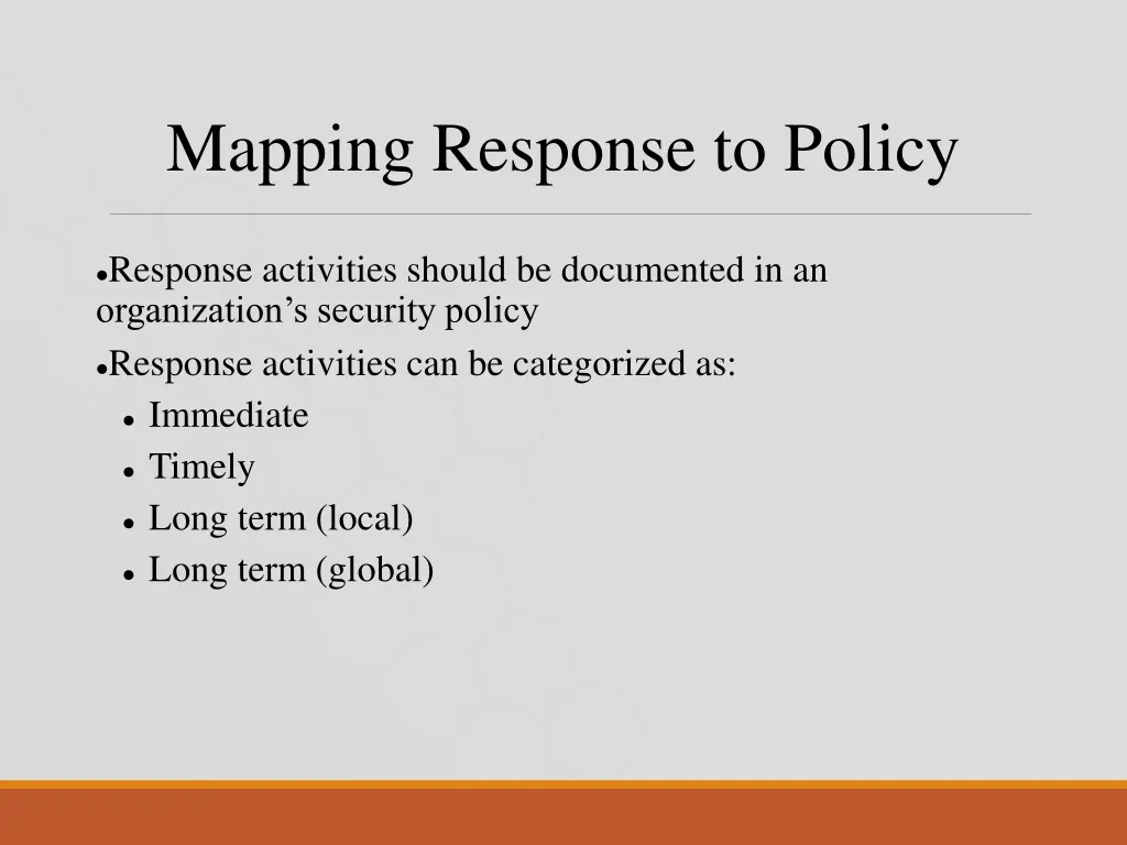 mapping response to policy