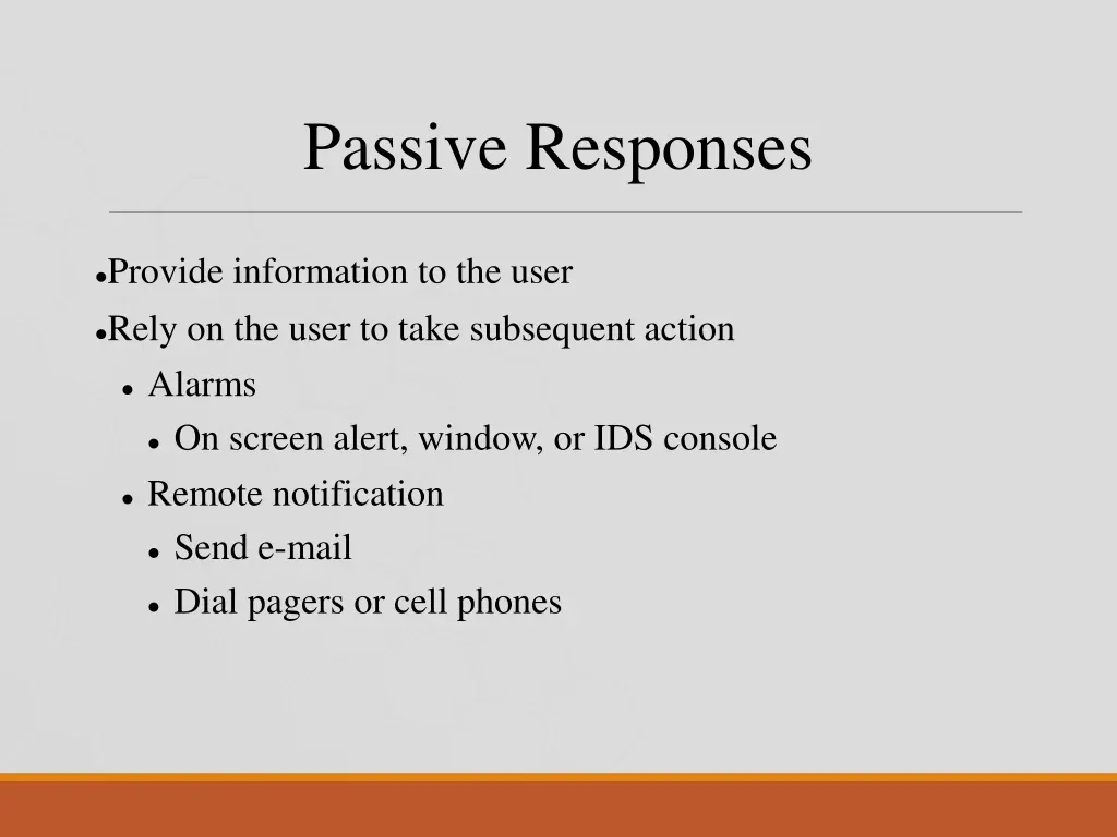 passive responses