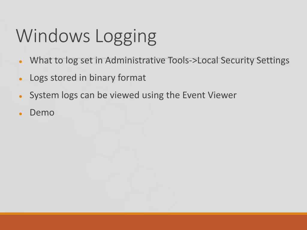 windows logging