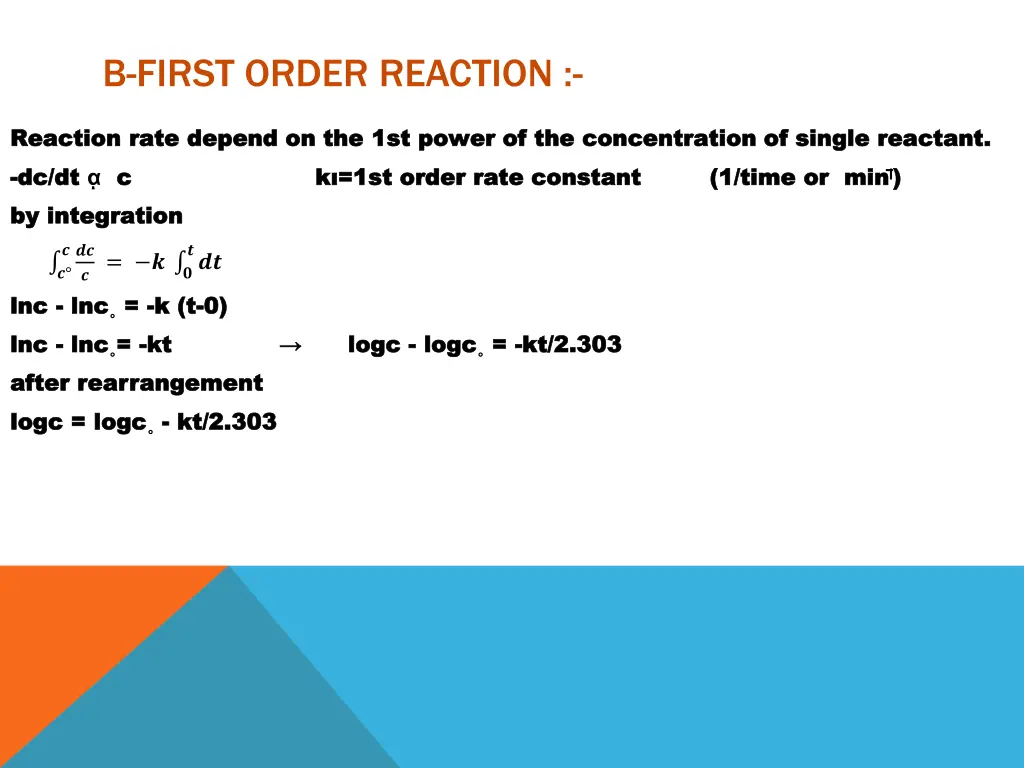 b first order reaction