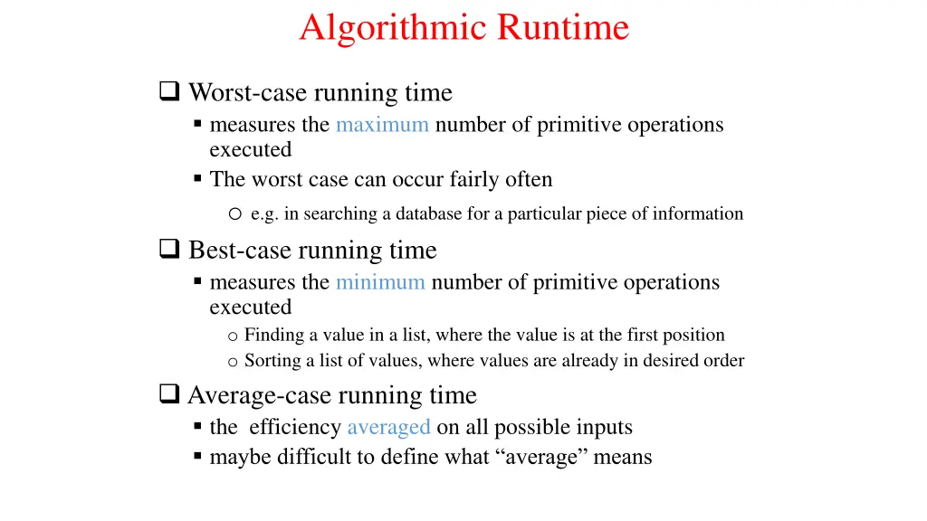 algorithmic runtime