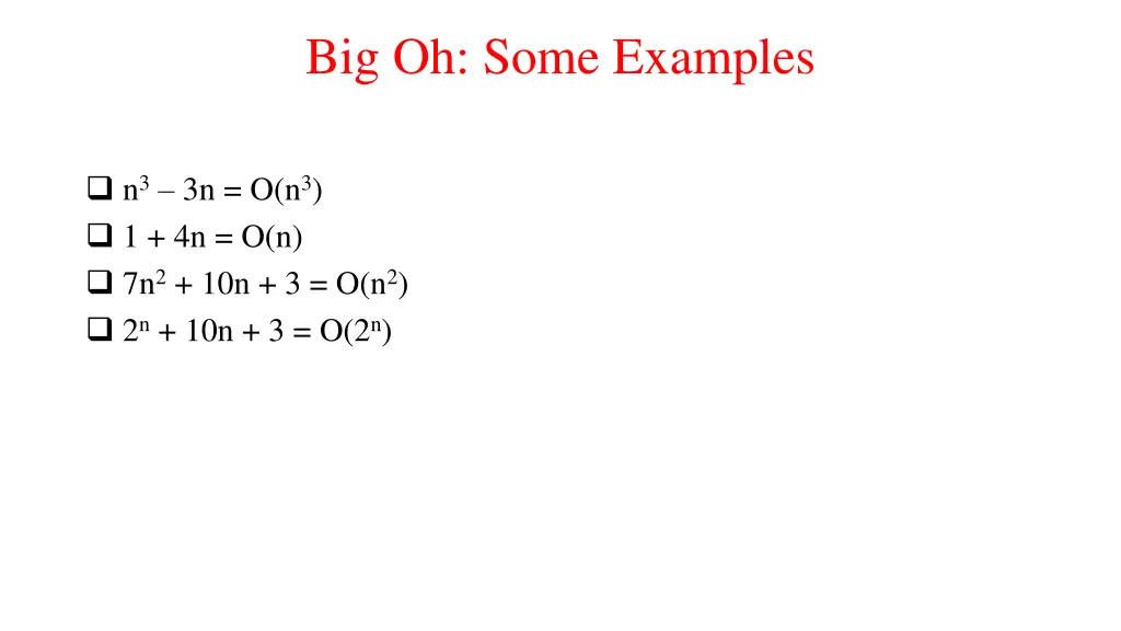 big oh some examples