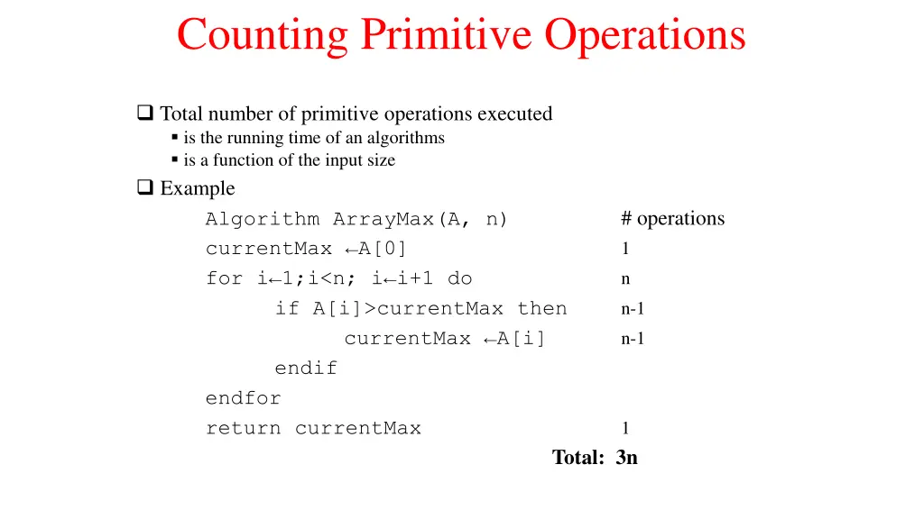 counting primitive operations