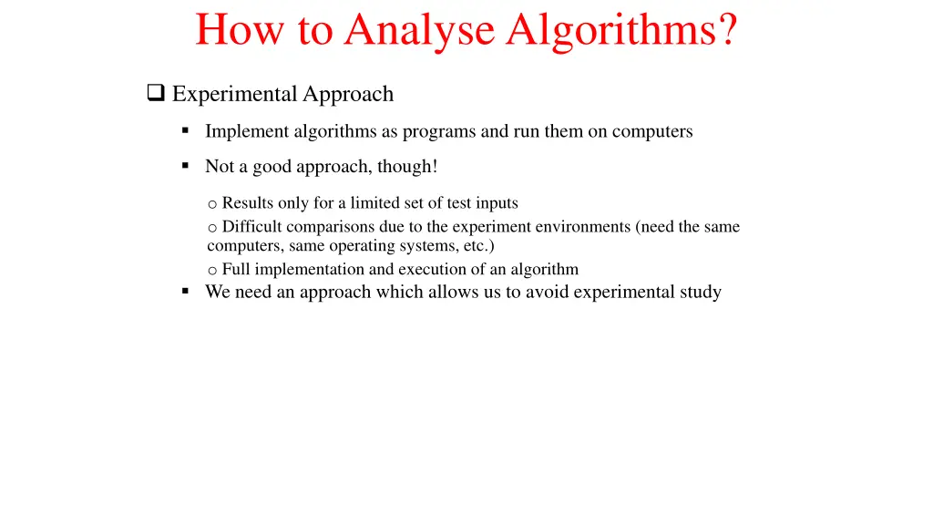 how to analyse algorithms