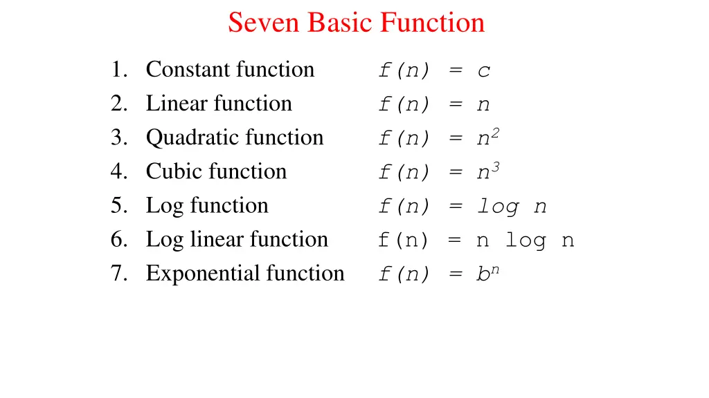 seven basic function