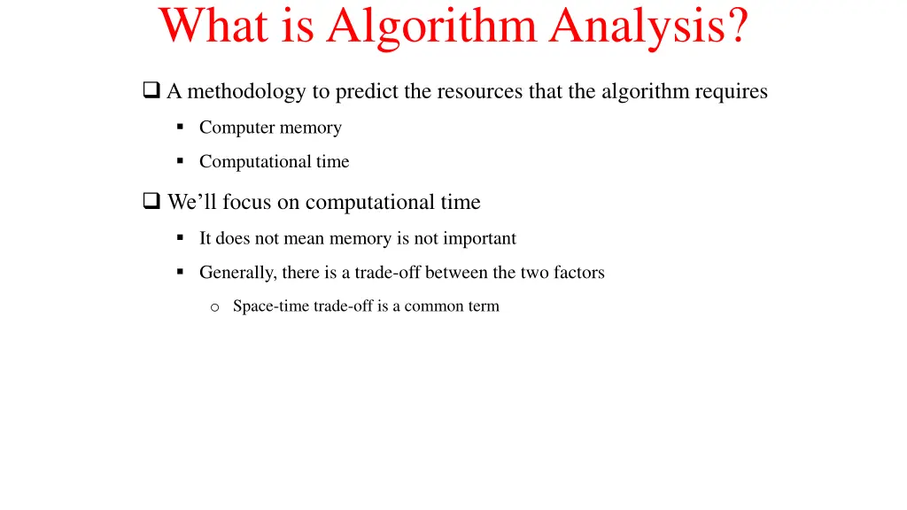 what is algorithm analysis