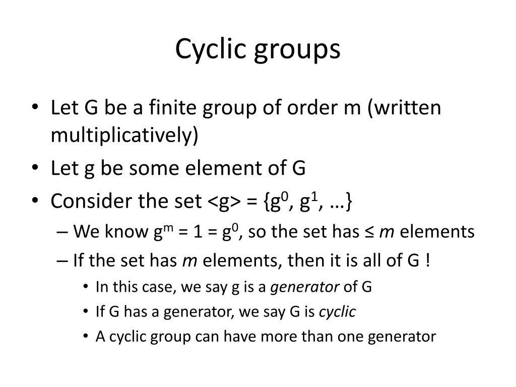 cyclic groups 1