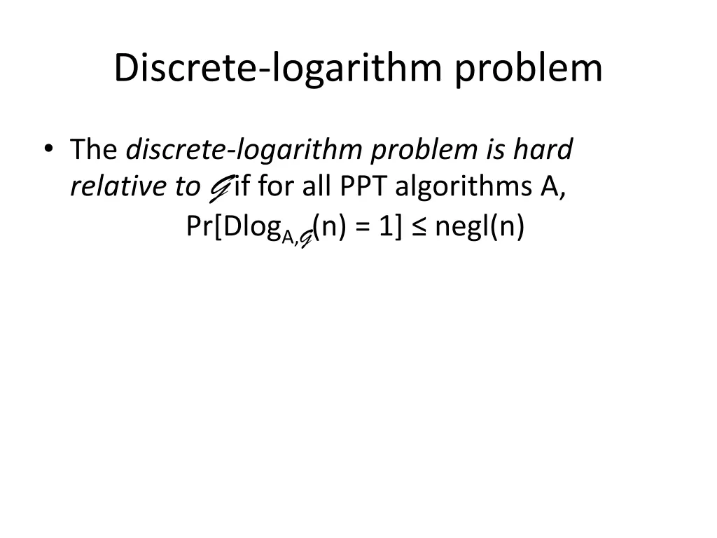 discrete logarithm problem 2