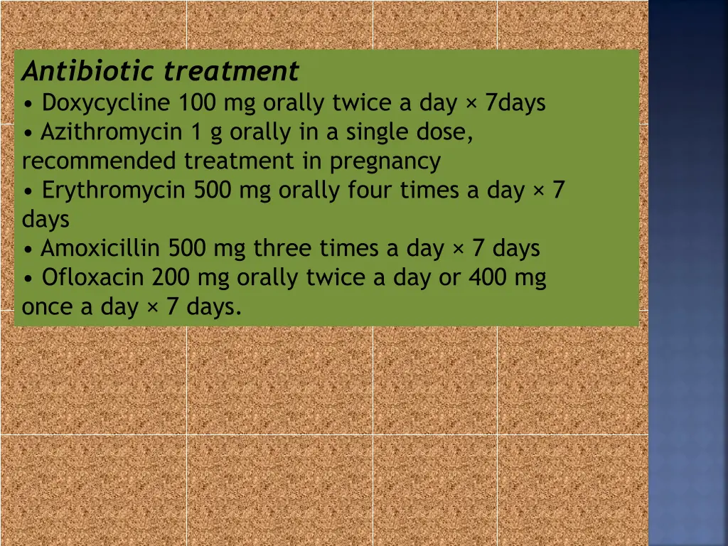antibiotic treatment doxycycline 100 mg orally