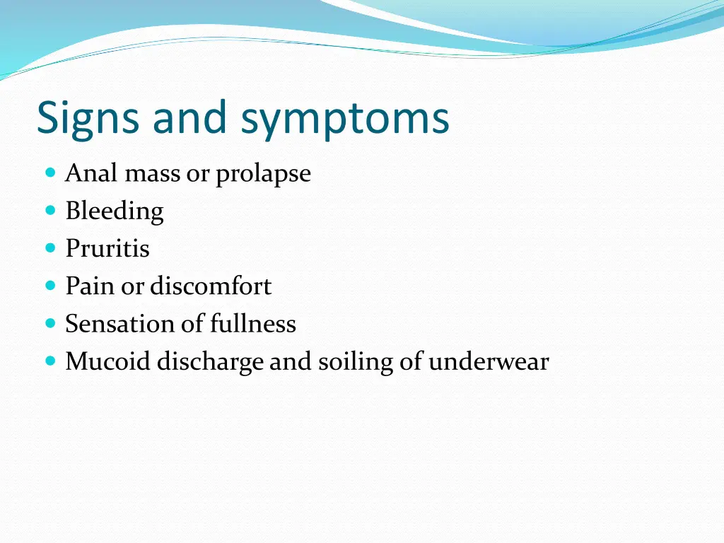 signs and symptoms