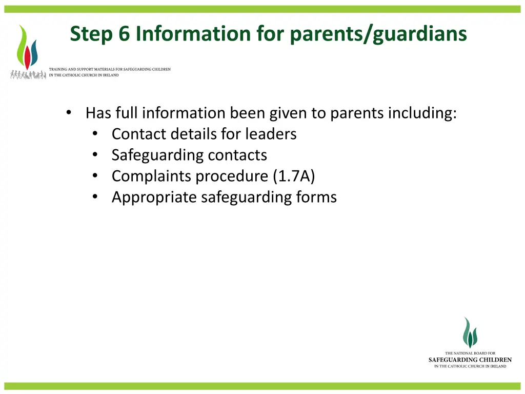 step 6 information for parents guardians