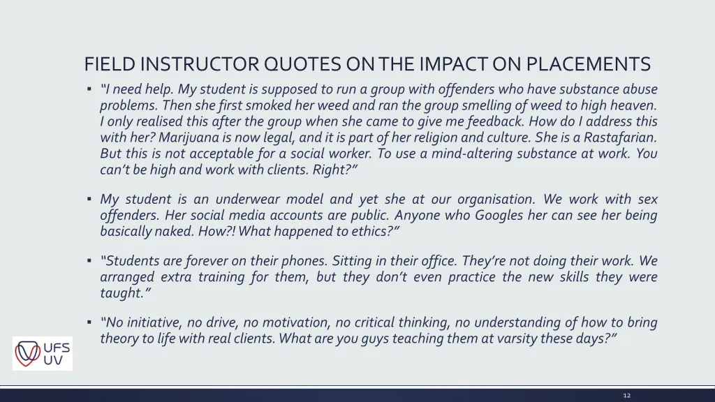 field instructor quotes on the impact 1