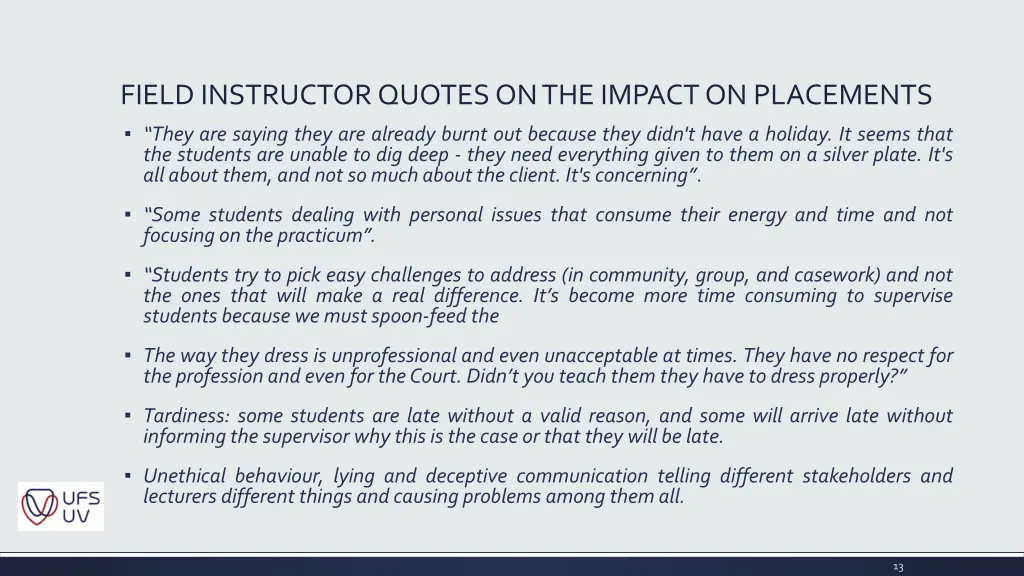 field instructor quotes on the impact 2