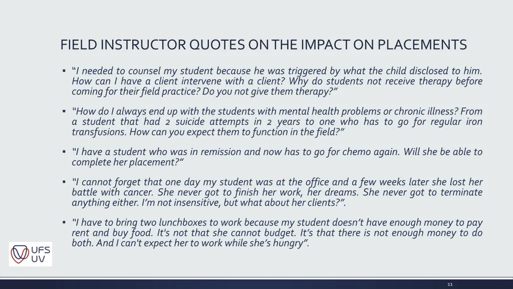 field instructor quotes on the impact