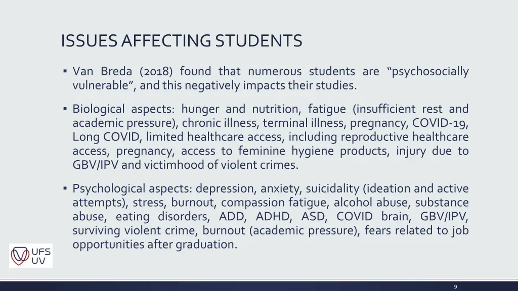 issues affecting students