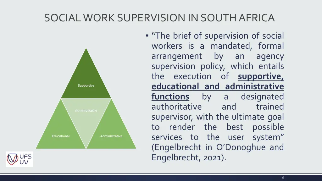 social work supervision in south africa