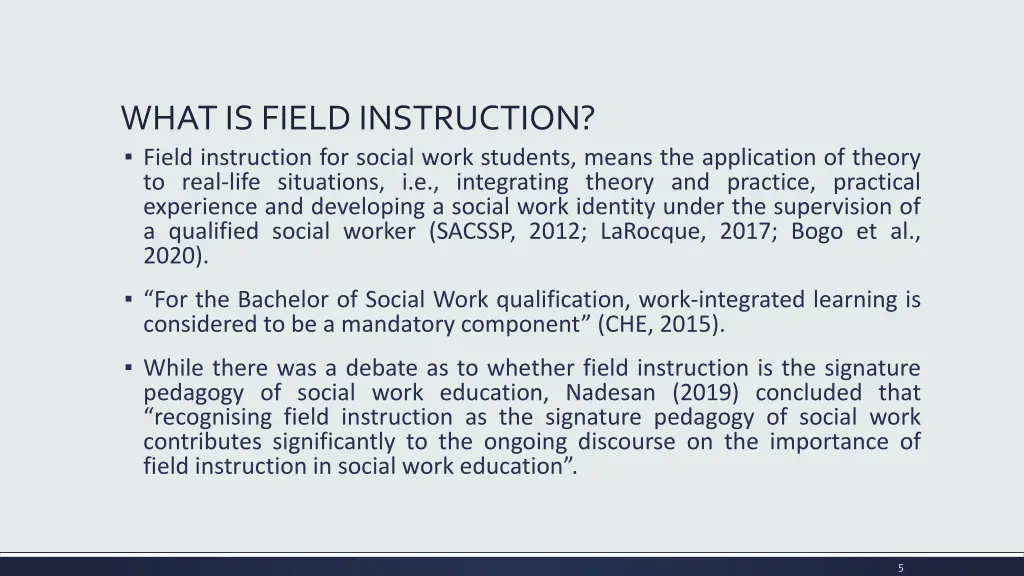 what is field instruction field instruction