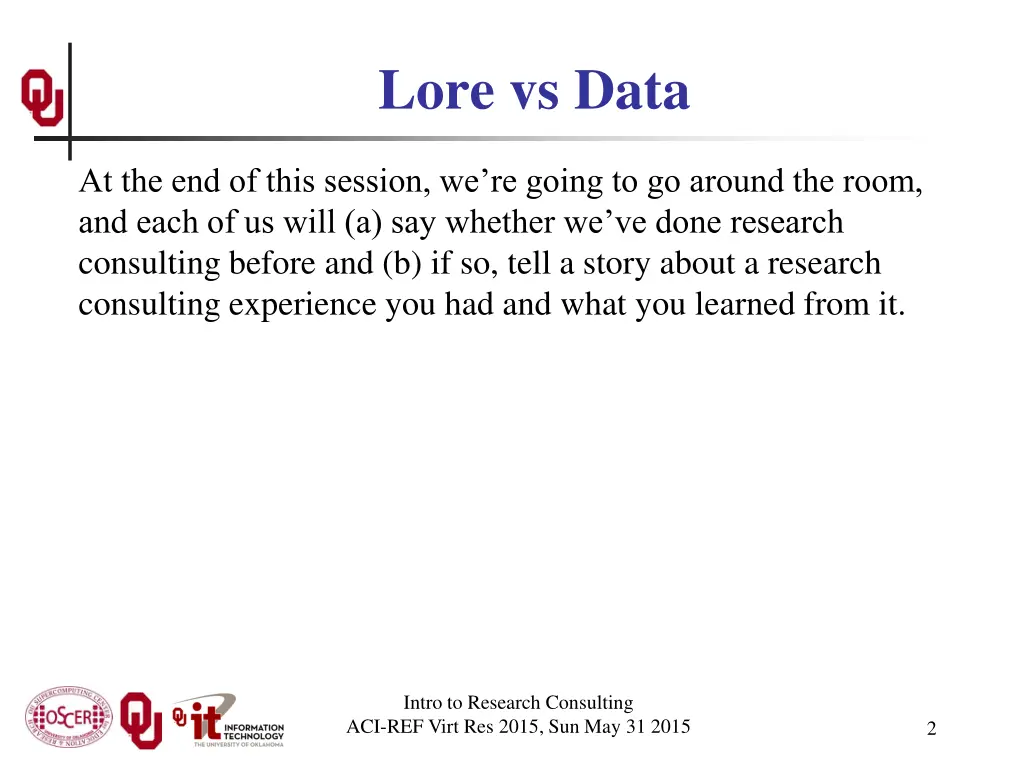 lore vs data