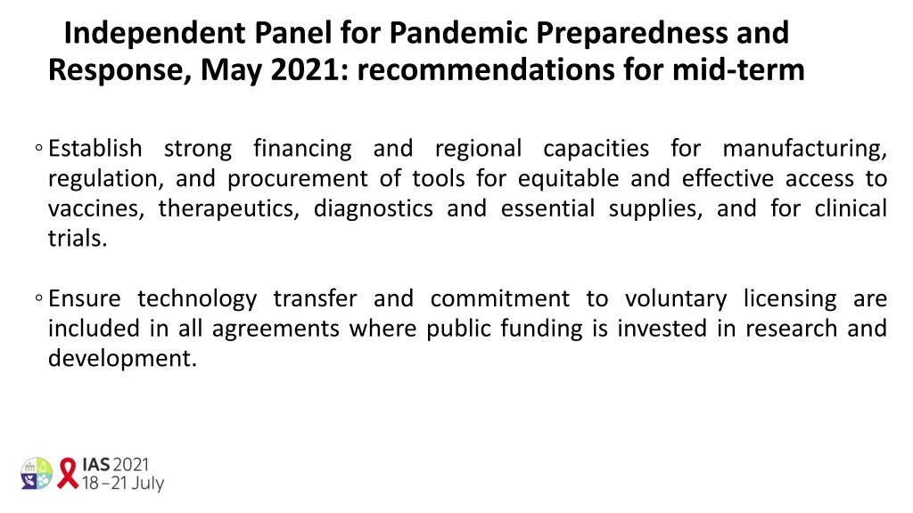 independent panel for pandemic preparedness 1