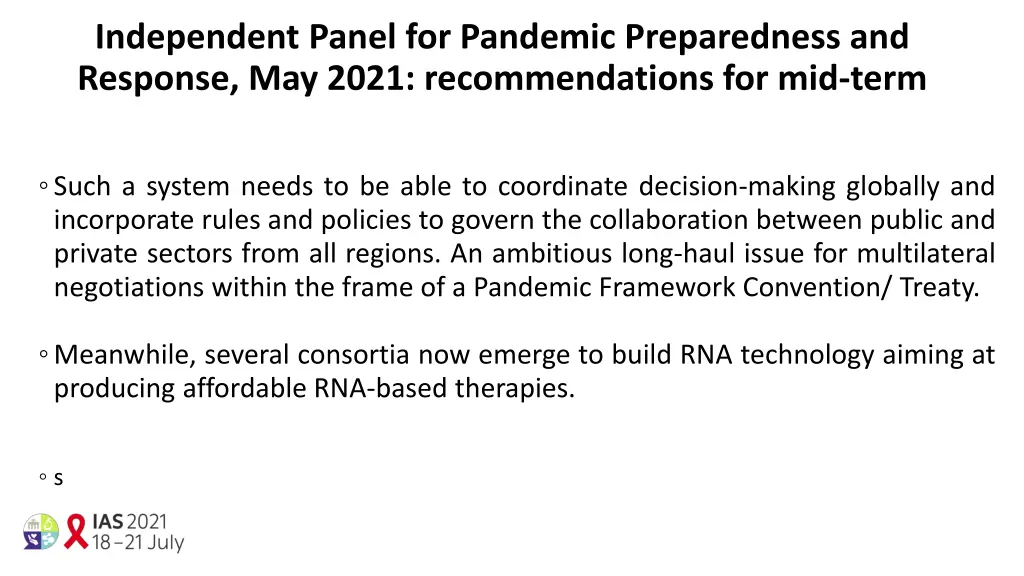 independent panel for pandemic preparedness 2