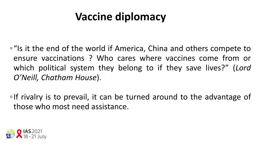 vaccine diplomacy 1