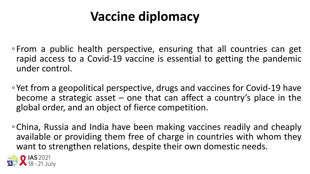 vaccine diplomacy