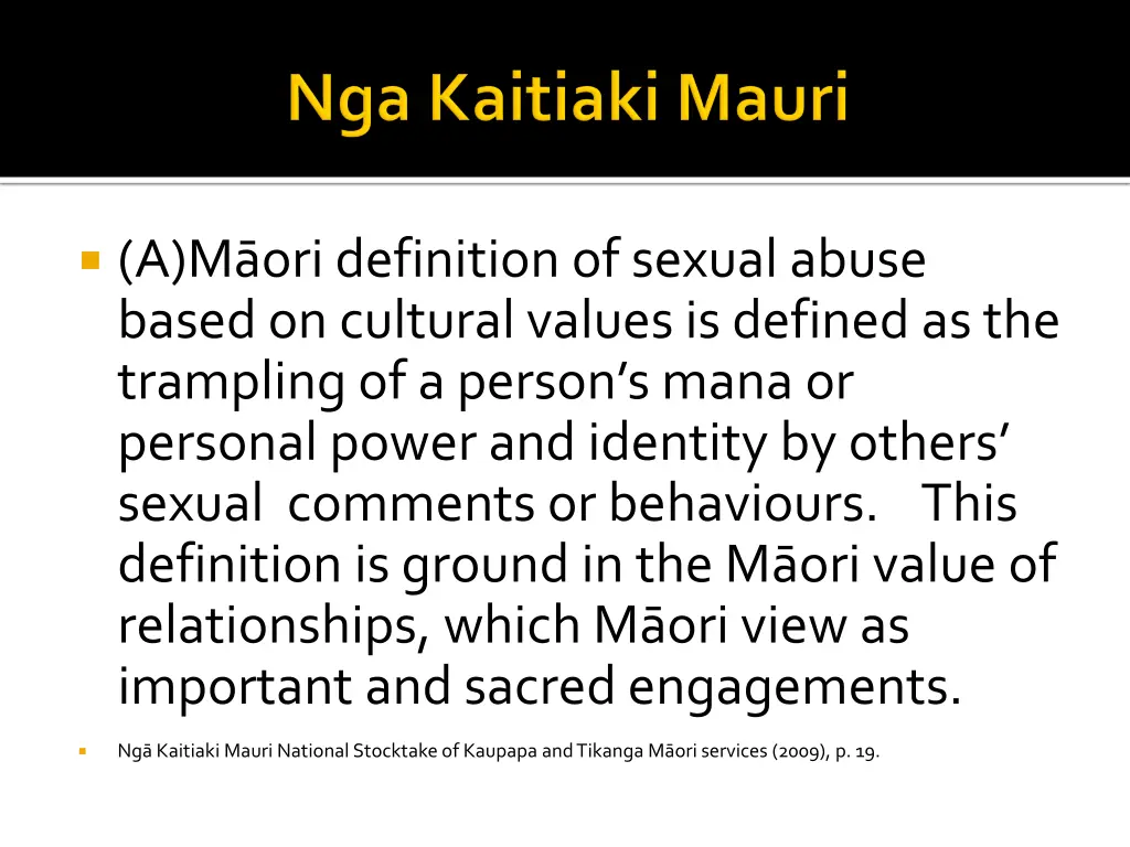 a m ori definition of sexual abuse based