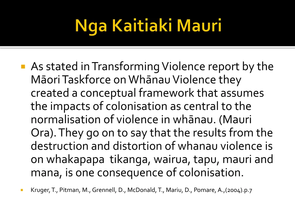 as stated in transforming violence report