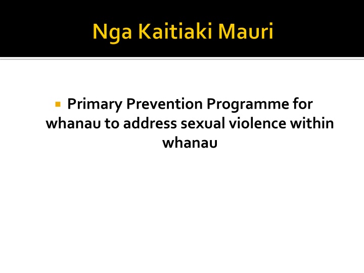 primary prevention programme for whanau