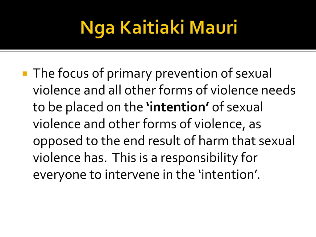 the focus of primary prevention of sexual