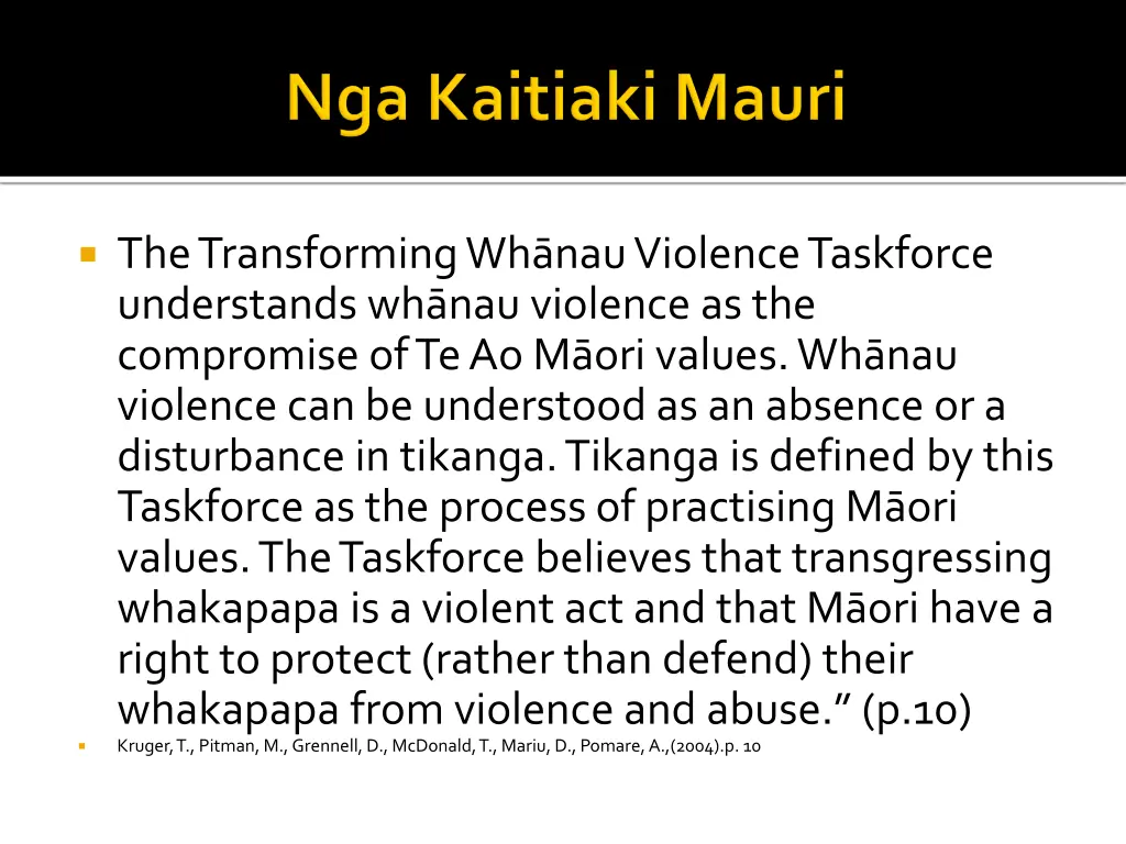 the transforming wh nau violence taskforce