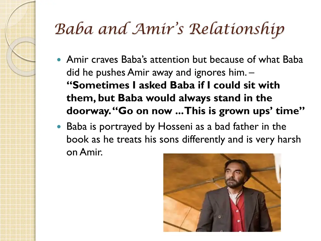 baba and amir s relationship 1