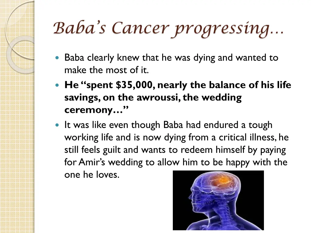 baba s cancer progressing