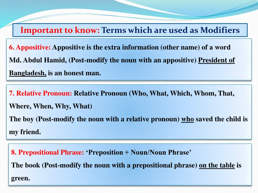 important to know terms which are used 3