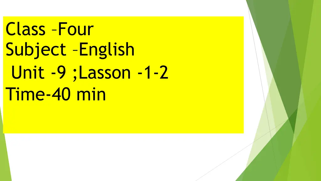 class four subject english unit 9 lasson 1 2 time