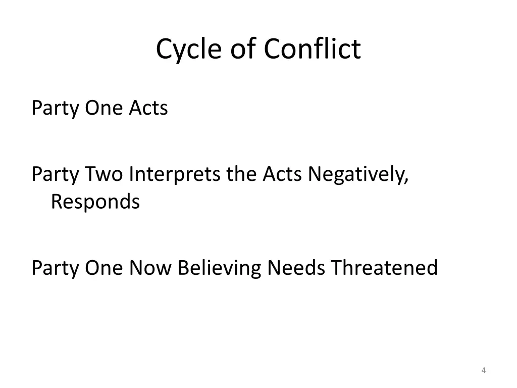 cycle of conflict