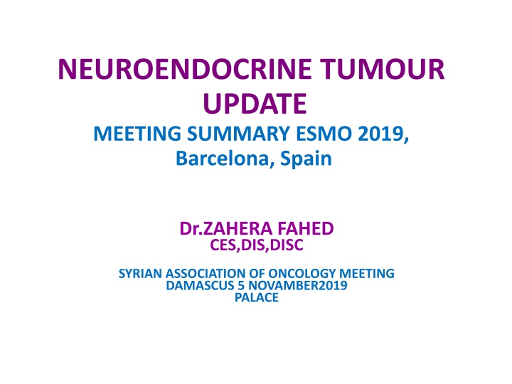 neuroendocrine tumour update meeting summary esmo