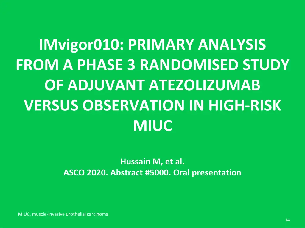 imvigor010 primary analysis from a phase