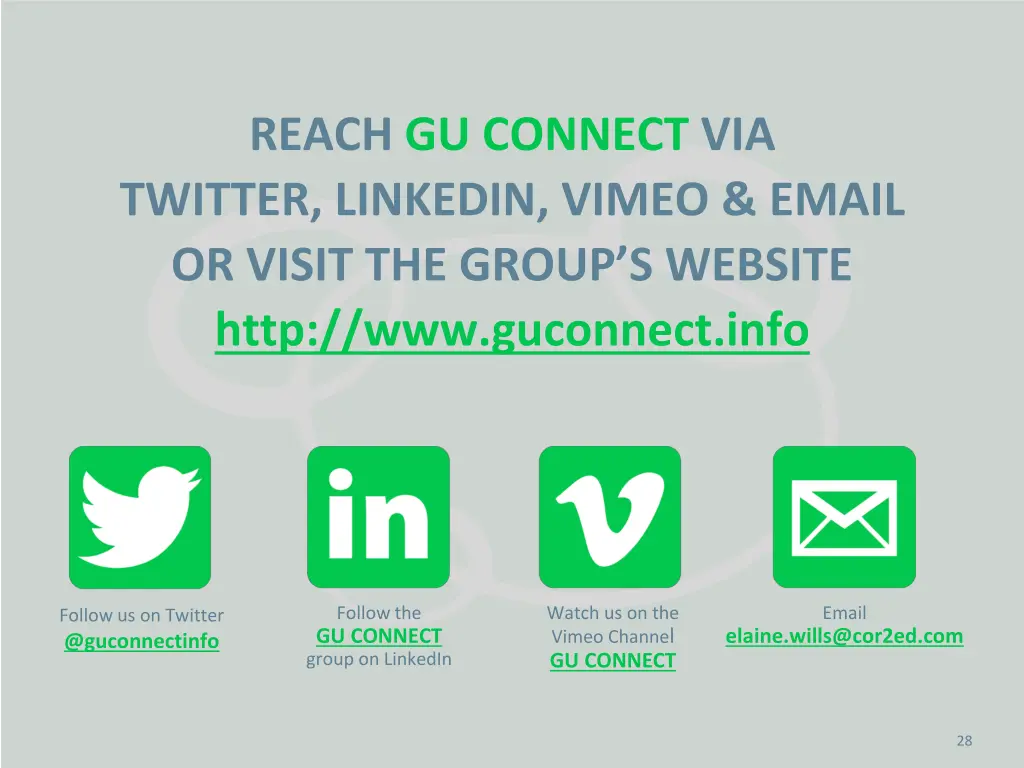 reach gu connect via twitter linkedin vimeo email