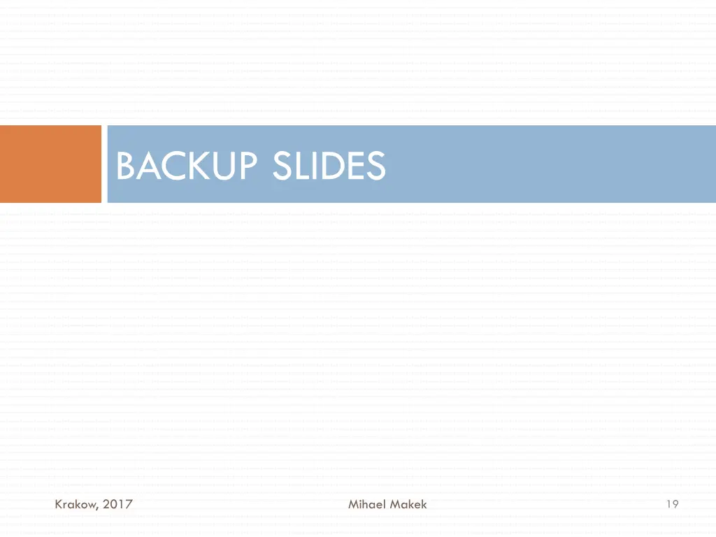 backup slides