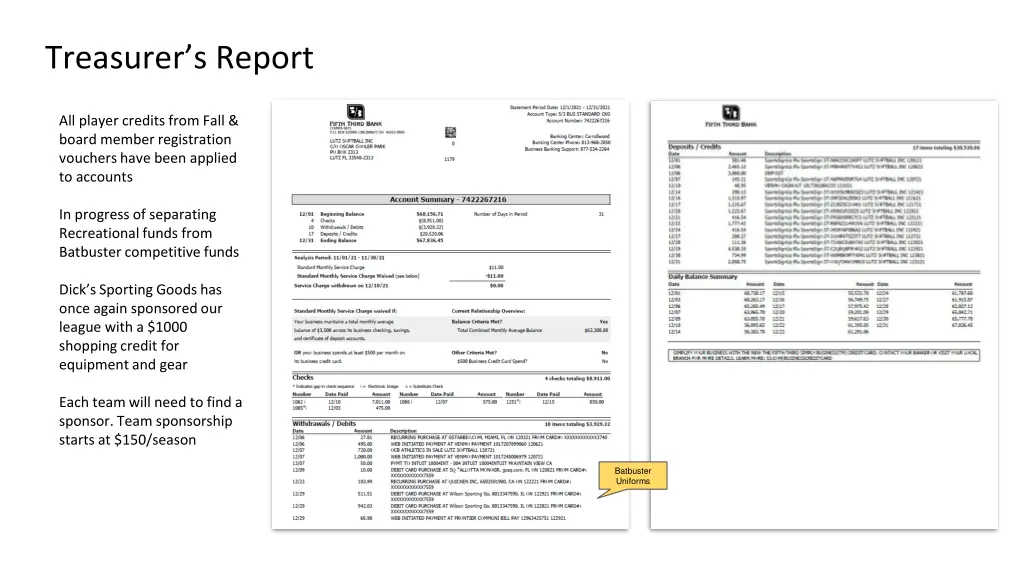 treasurer s report