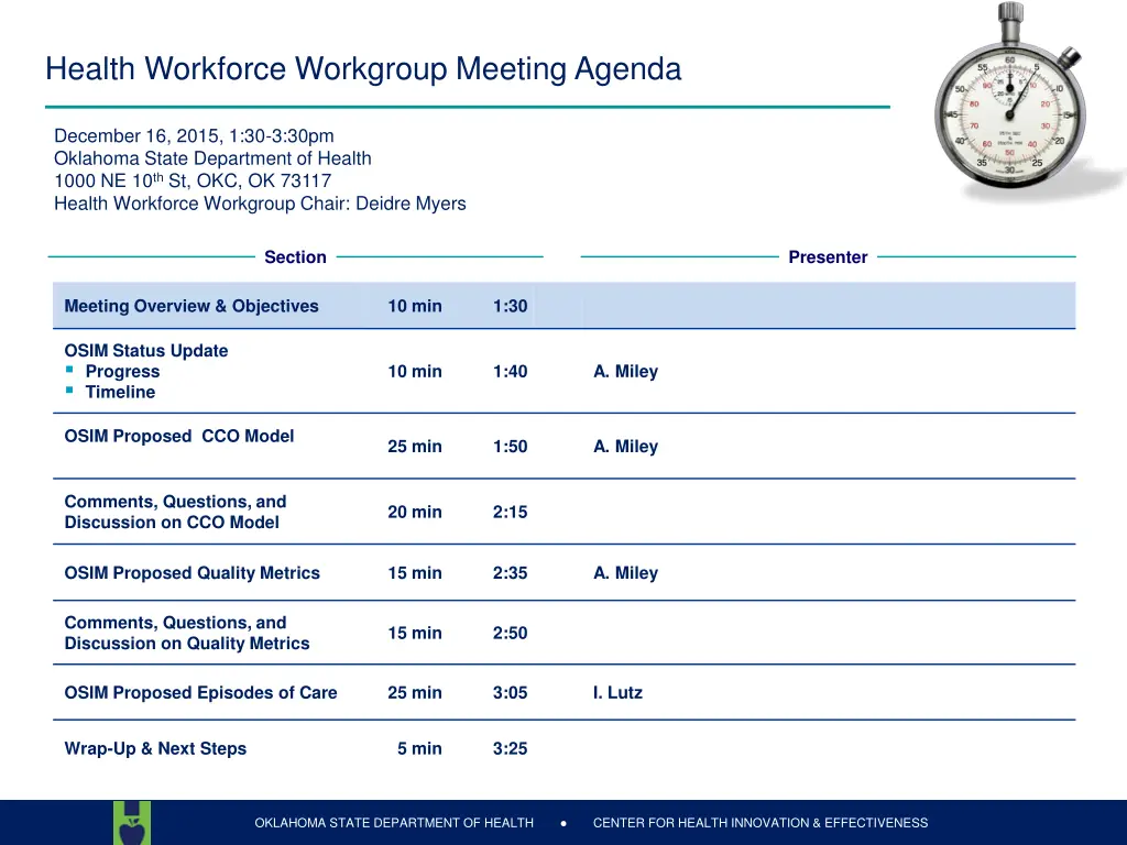 health workforce workgroup meeting agenda