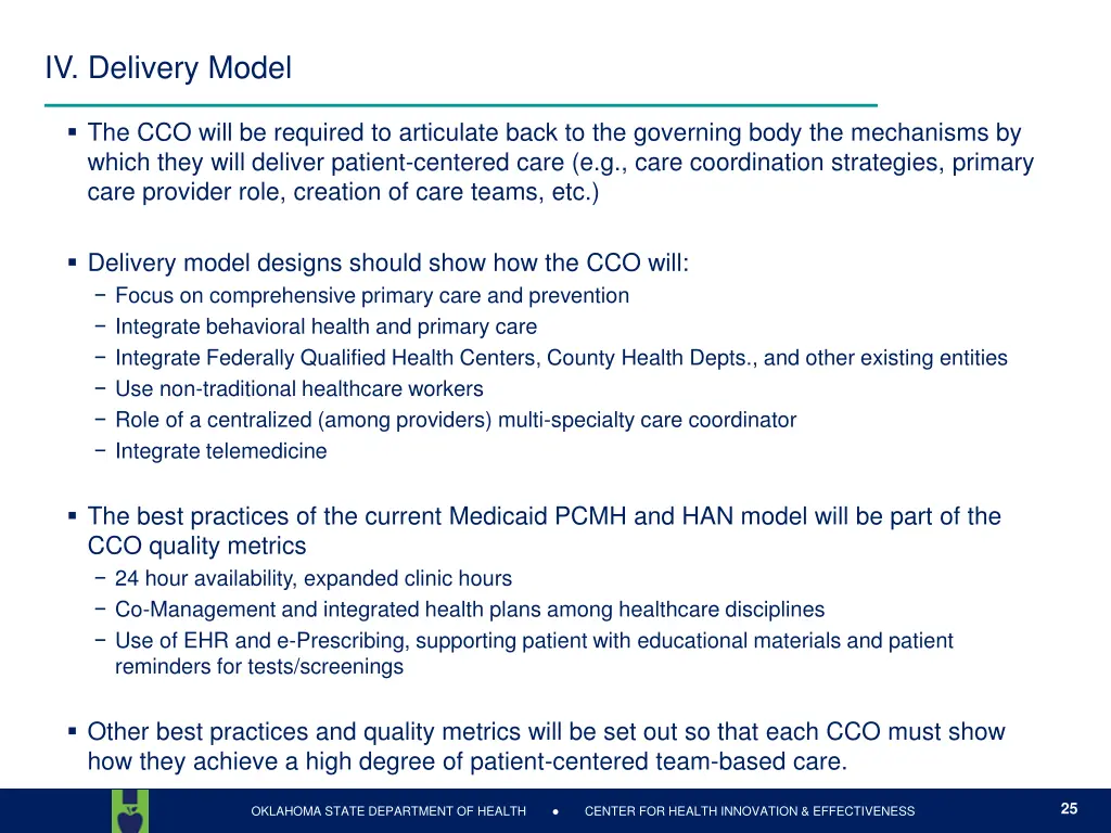 iv delivery model