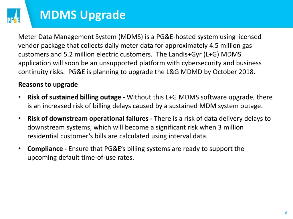 mdms upgrade