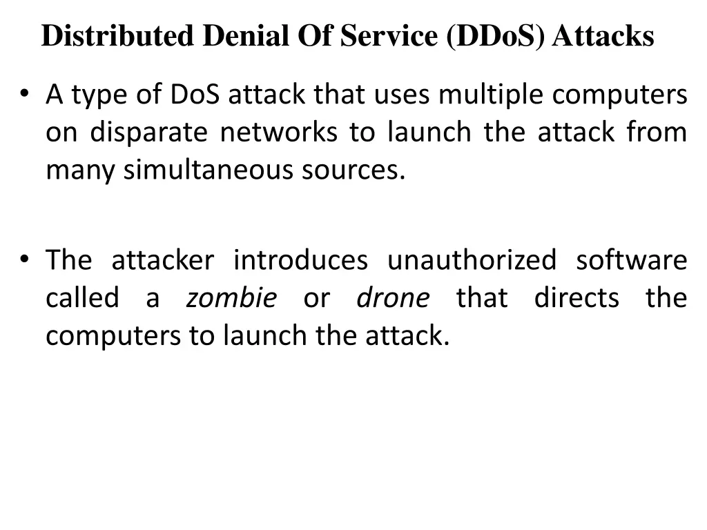 distributed denial of service ddos attacks