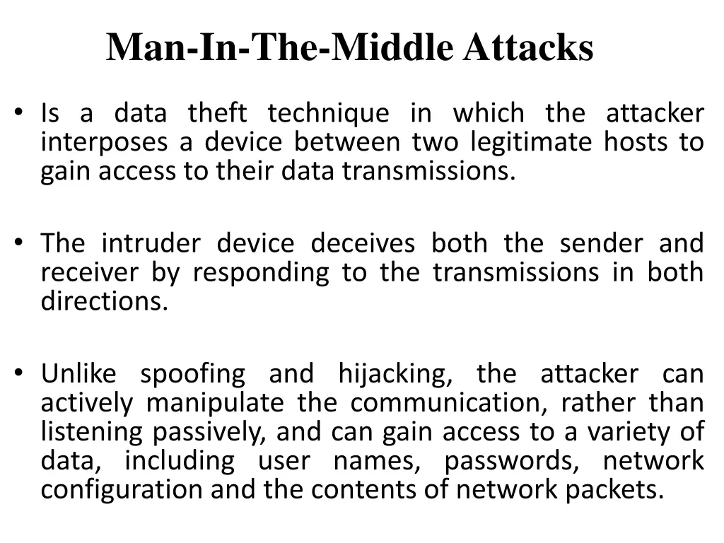 man in the middle attacks