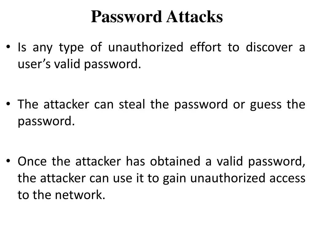 password attacks